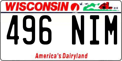 WI license plate 496NIM