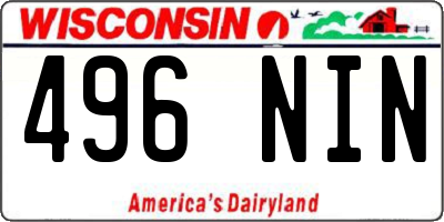 WI license plate 496NIN