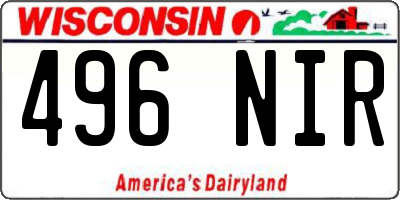WI license plate 496NIR