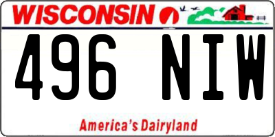 WI license plate 496NIW