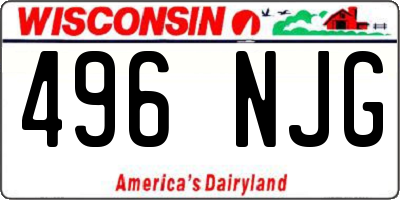 WI license plate 496NJG