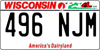 WI license plate 496NJM
