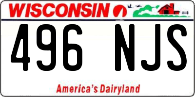 WI license plate 496NJS
