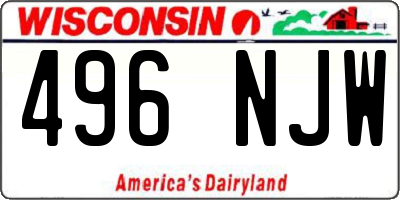 WI license plate 496NJW