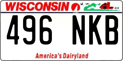 WI license plate 496NKB