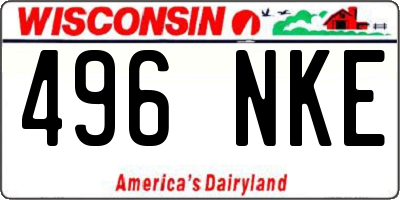 WI license plate 496NKE