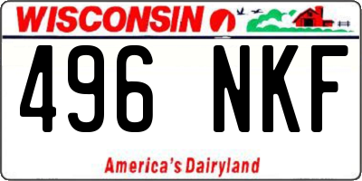 WI license plate 496NKF