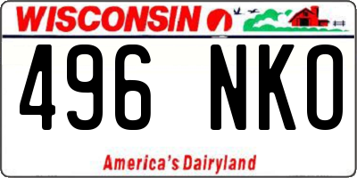 WI license plate 496NKO