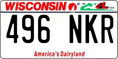 WI license plate 496NKR