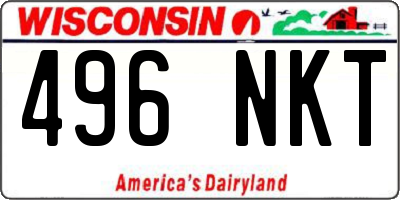 WI license plate 496NKT