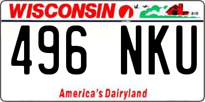 WI license plate 496NKU