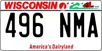 WI license plate 496NMA