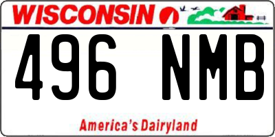 WI license plate 496NMB