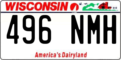 WI license plate 496NMH