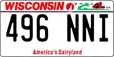 WI license plate 496NNI