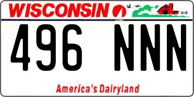 WI license plate 496NNN