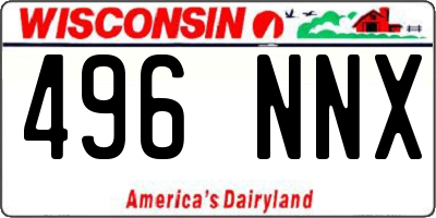 WI license plate 496NNX