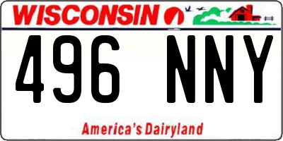 WI license plate 496NNY