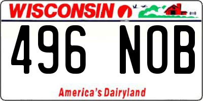 WI license plate 496NOB