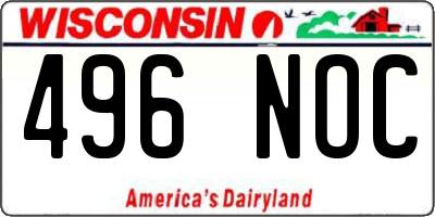 WI license plate 496NOC