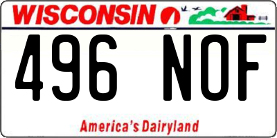WI license plate 496NOF