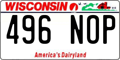 WI license plate 496NOP