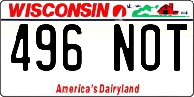 WI license plate 496NOT