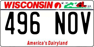 WI license plate 496NOV