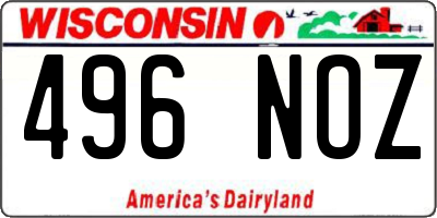 WI license plate 496NOZ
