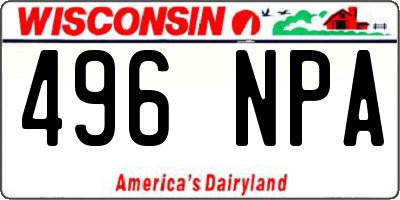 WI license plate 496NPA