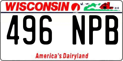 WI license plate 496NPB