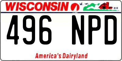 WI license plate 496NPD