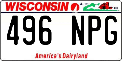 WI license plate 496NPG