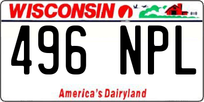 WI license plate 496NPL