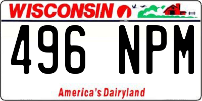 WI license plate 496NPM