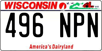 WI license plate 496NPN
