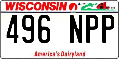 WI license plate 496NPP