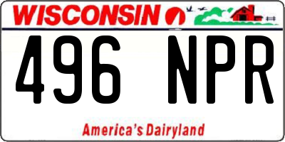 WI license plate 496NPR