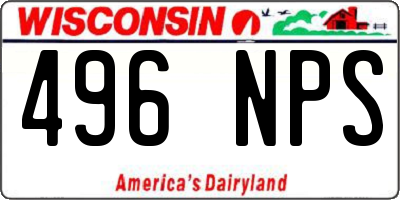 WI license plate 496NPS