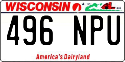 WI license plate 496NPU