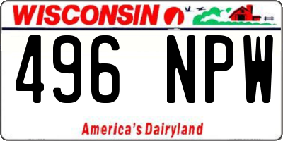 WI license plate 496NPW