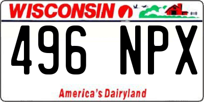 WI license plate 496NPX
