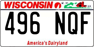 WI license plate 496NQF