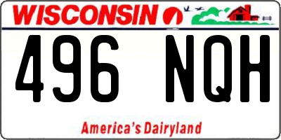 WI license plate 496NQH