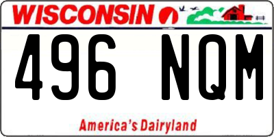 WI license plate 496NQM