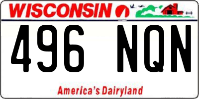 WI license plate 496NQN