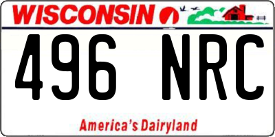 WI license plate 496NRC