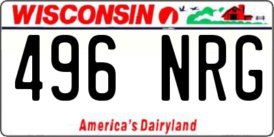 WI license plate 496NRG