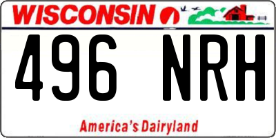 WI license plate 496NRH