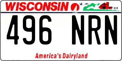 WI license plate 496NRN